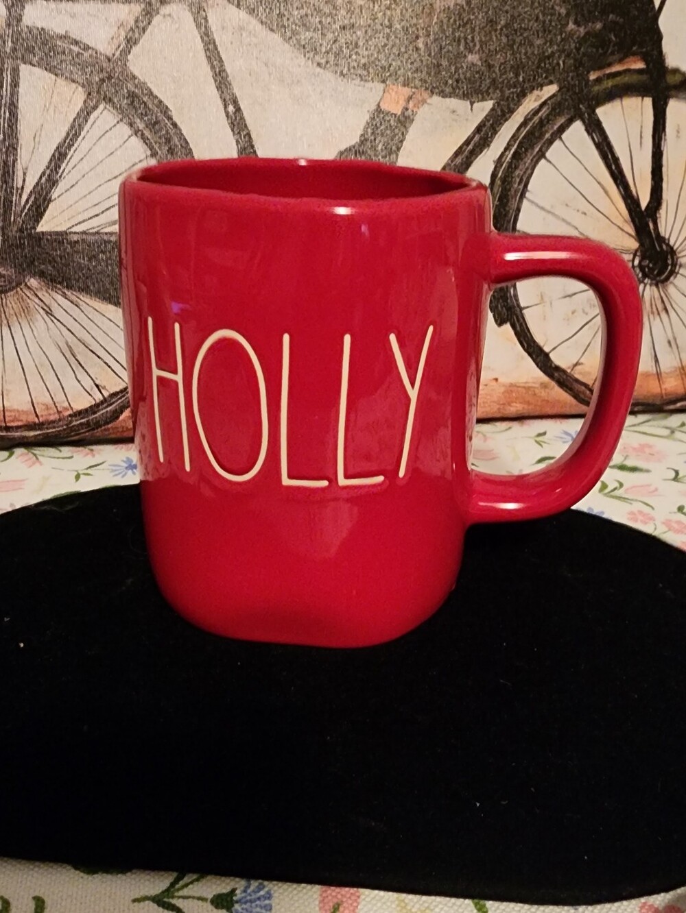 Rae Dunn Red Holly Ceramic Mug
